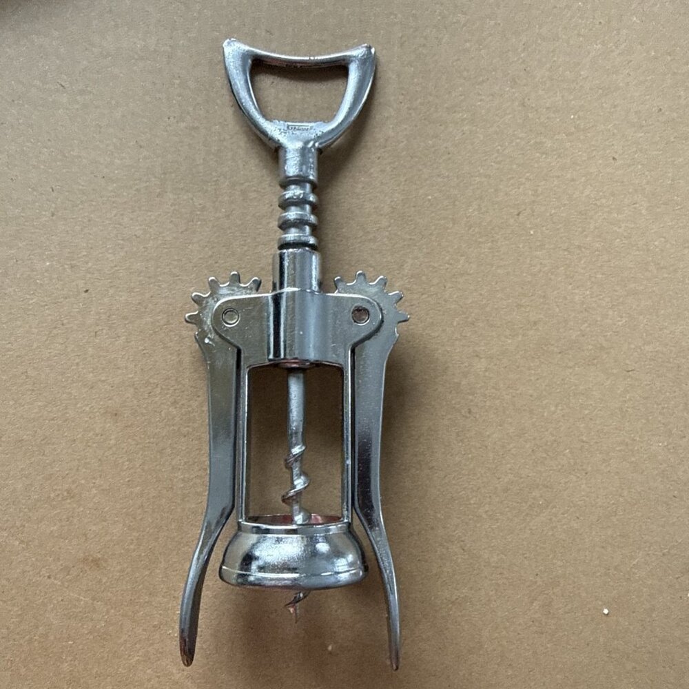 Vintage Italian Wine Bottle Opener Winged Corkscrew Made In Italy - Picture 2 of 7